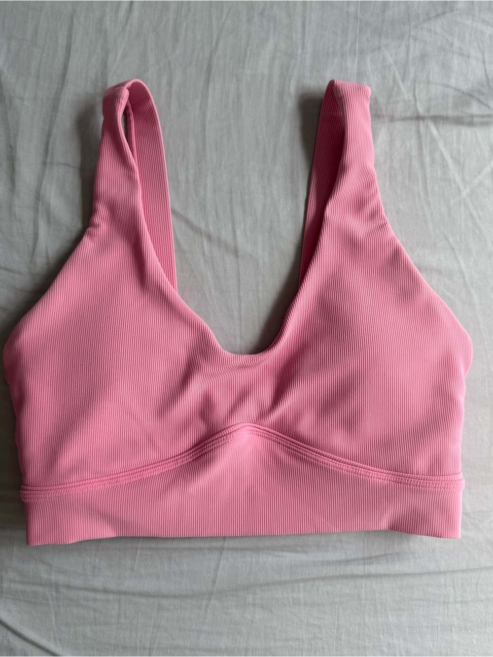 Wilo Pink Ribbed Sports Bra Size Small